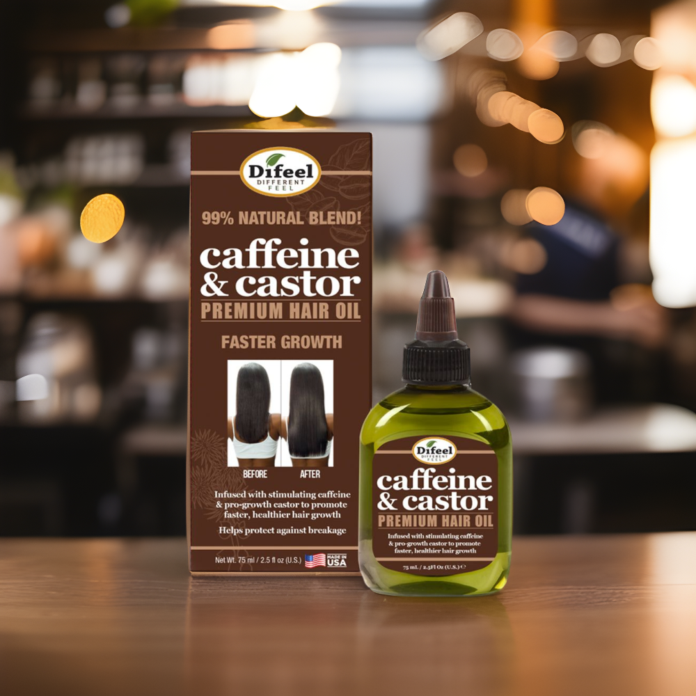Difeel Caffeine & Castor Premium Hair Oil for Faster Hair Growth 2.5 oz.