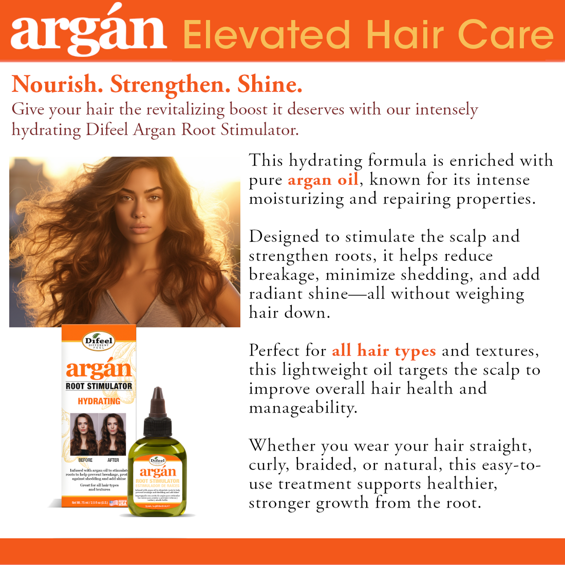 Difeel Argan Hydrating Root Stimulator 2.5 oz.