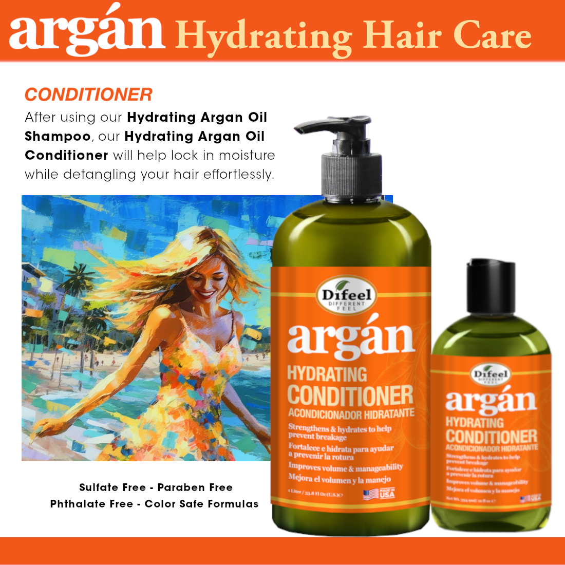 Difeel Argan Hydrating Conditioner 12 oz.