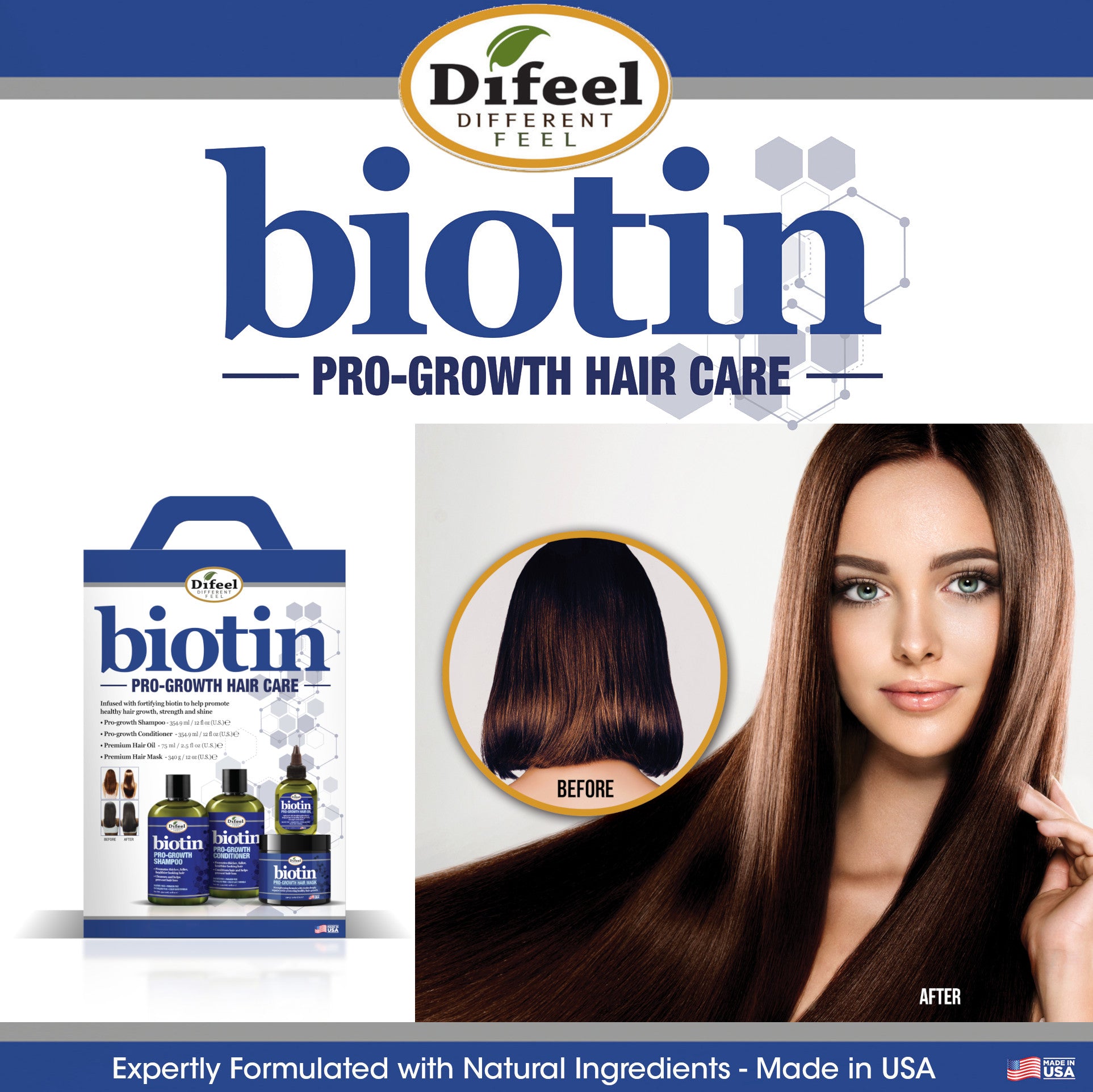 Difeel Biotin Premium Hair Oil 2.5 oz. (PACK OF 2)