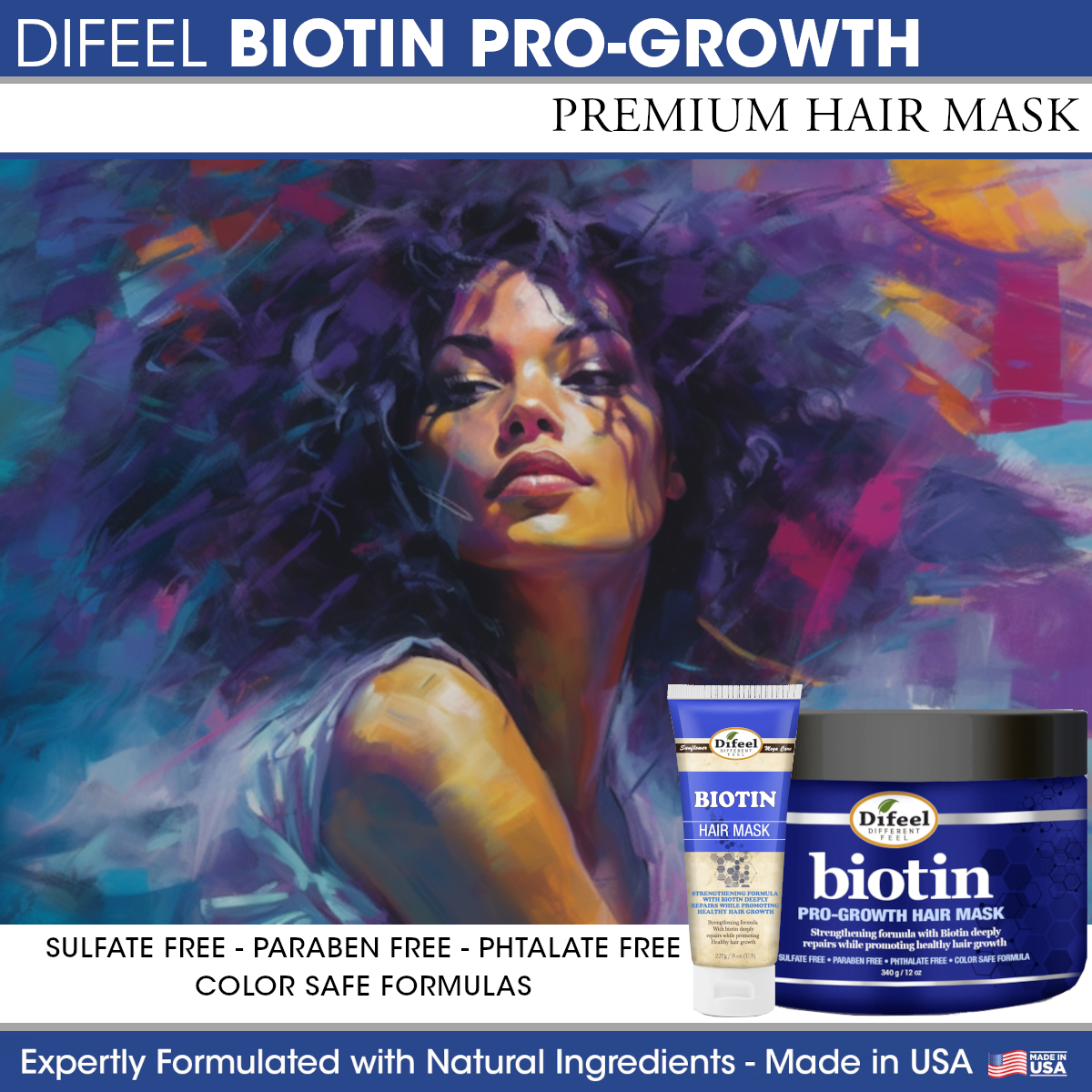 Difeel Biotin Pro-Growth Hair Mask 12 oz.