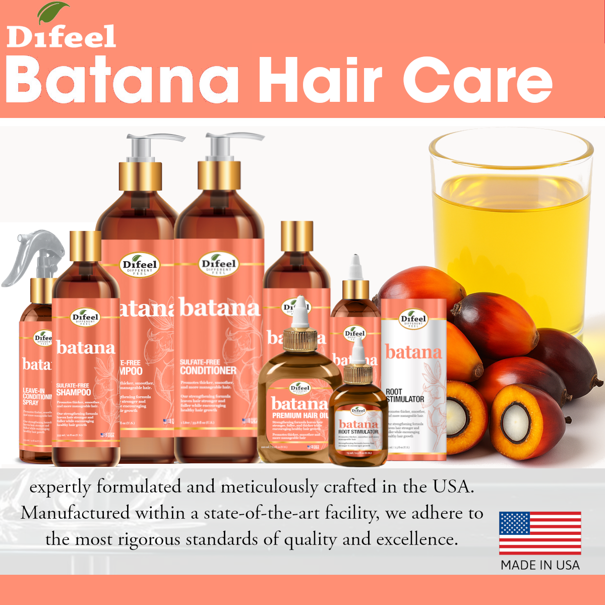 Difeel Batana Premium Hair Oil 2.5 Ounce (Travel Size)