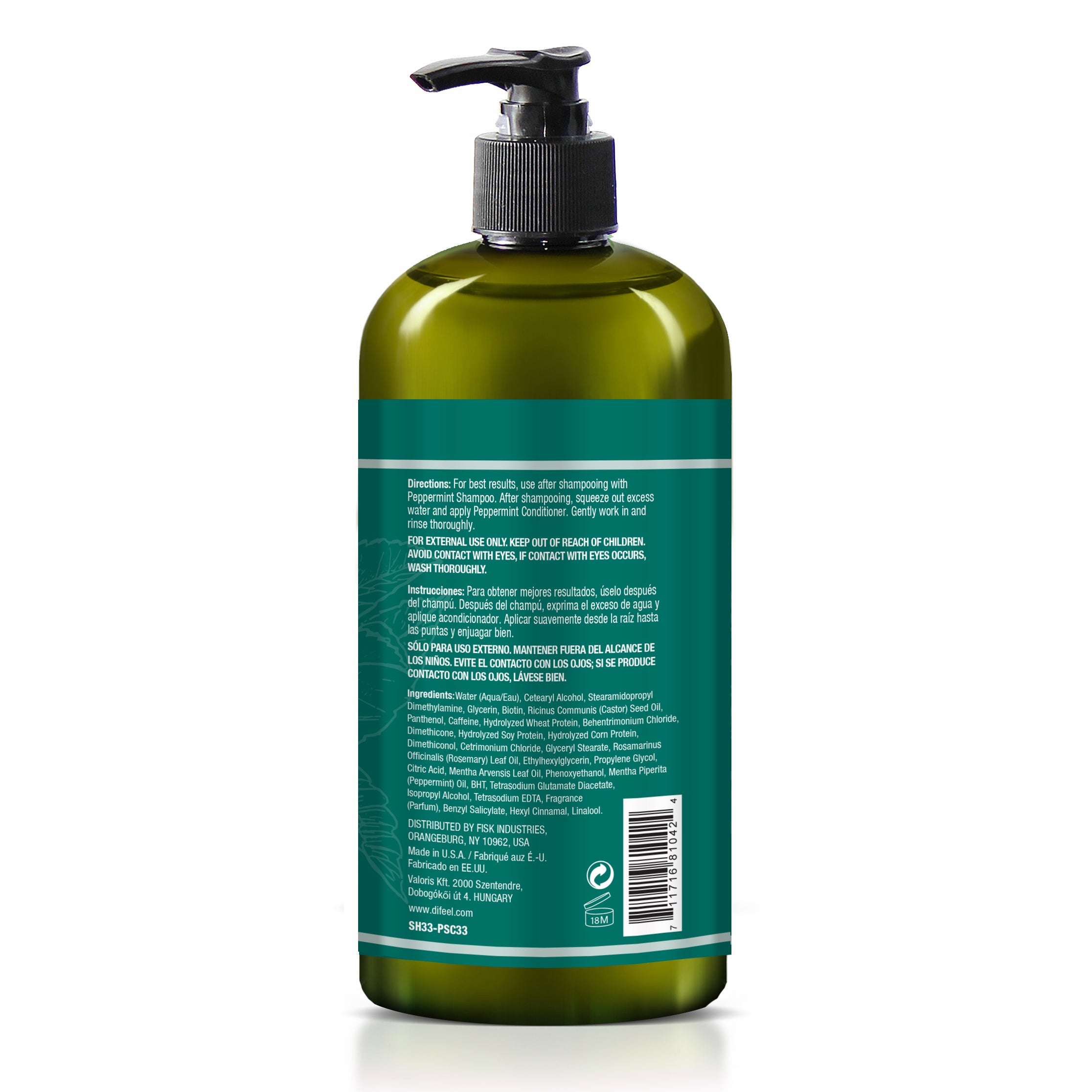 Difeel Peppermint Scalp Care Conditioner 33.8 oz.