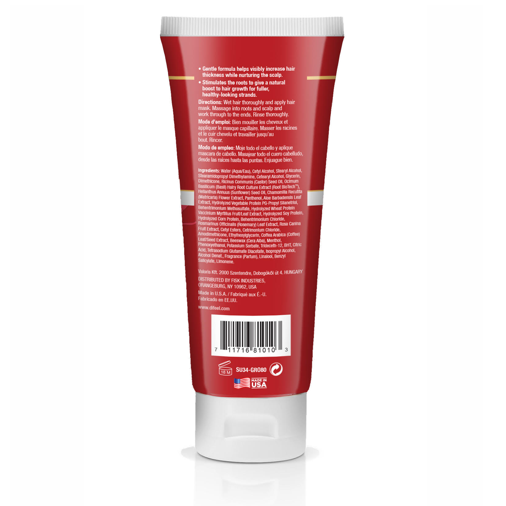Difeel Ultra Growth Basil & Castor Oil Pro Growth Hair Mask 8 oz. (Pack of 2)