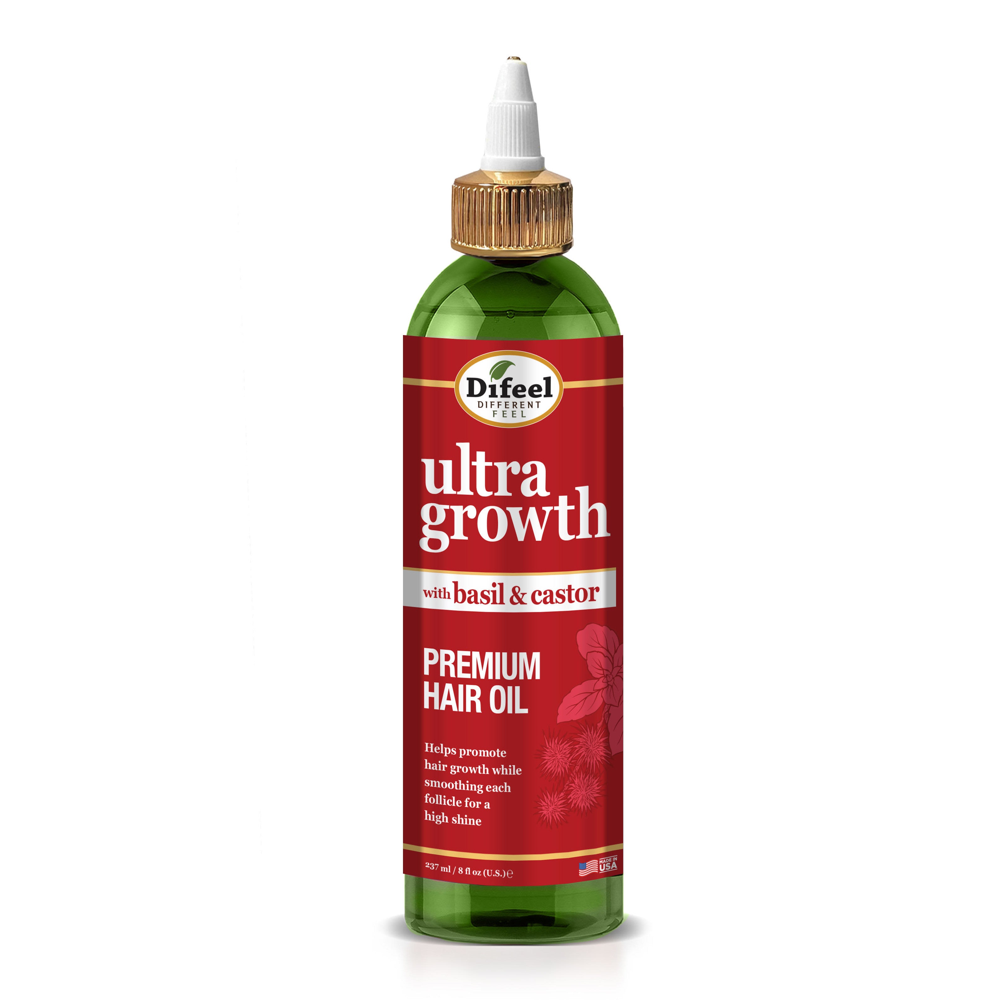 Difeel Ultra Growth Basil & Castor Hair Growth Oil 8 oz.