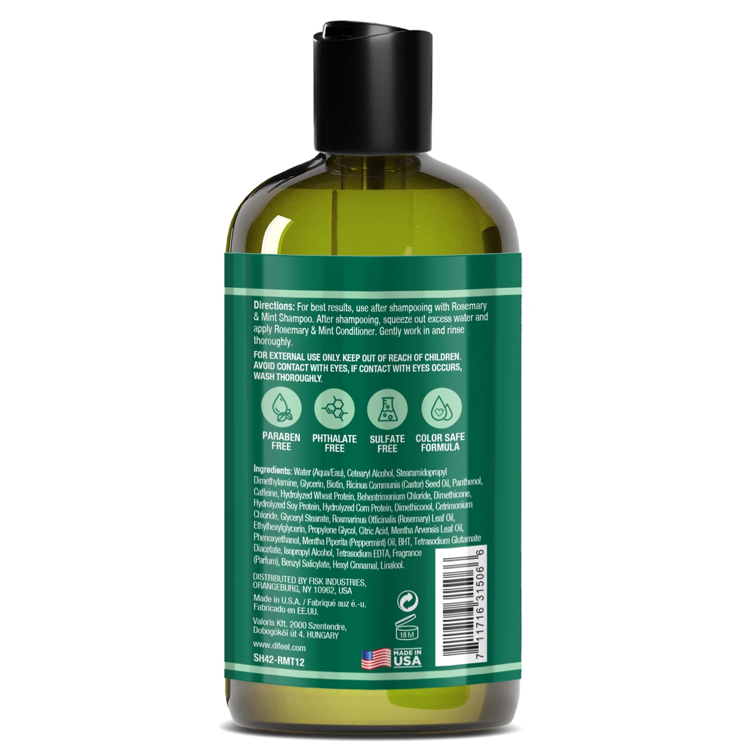 Difeel Rosemary and Mint Hair Strengthening Conditioner with Biotin 12 oz.