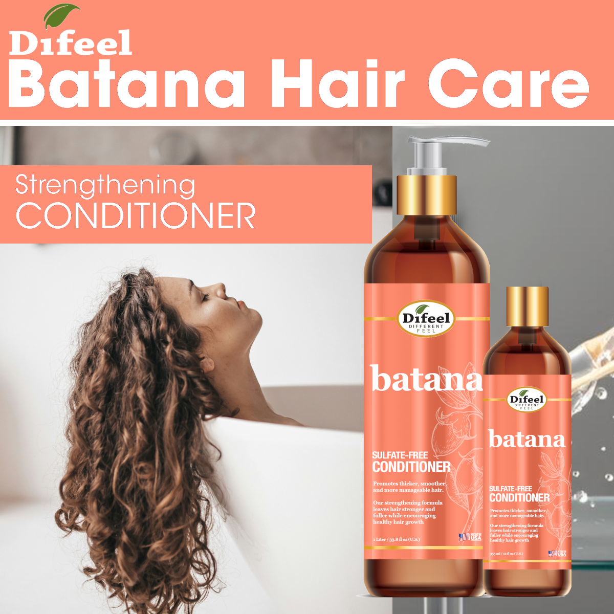 Difeel Batana Conditioner 12 Ounces - Sulfate Free Conditioner