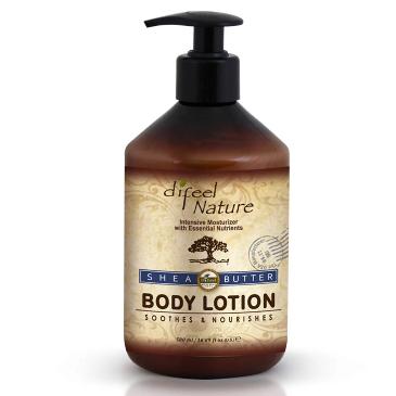 Difeel Nature Moisturizing Body & Hand Lotion - Shea Butter 16.9 oz. (PACK OF 2)