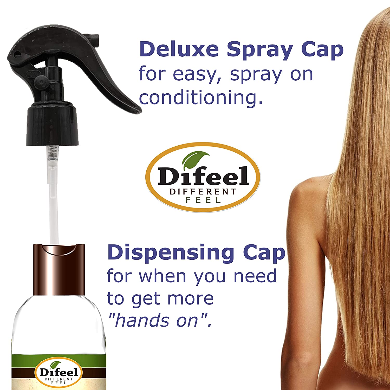 Difeel Volumize Leave in Conditioning Spray with 100% Pure Tea Tree Oil 6 oz. (PACK OF 2)