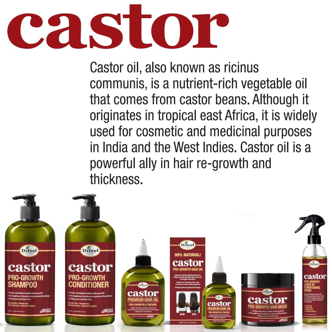 Difeel Castor Pro-Growth Conditioner 33 oz.