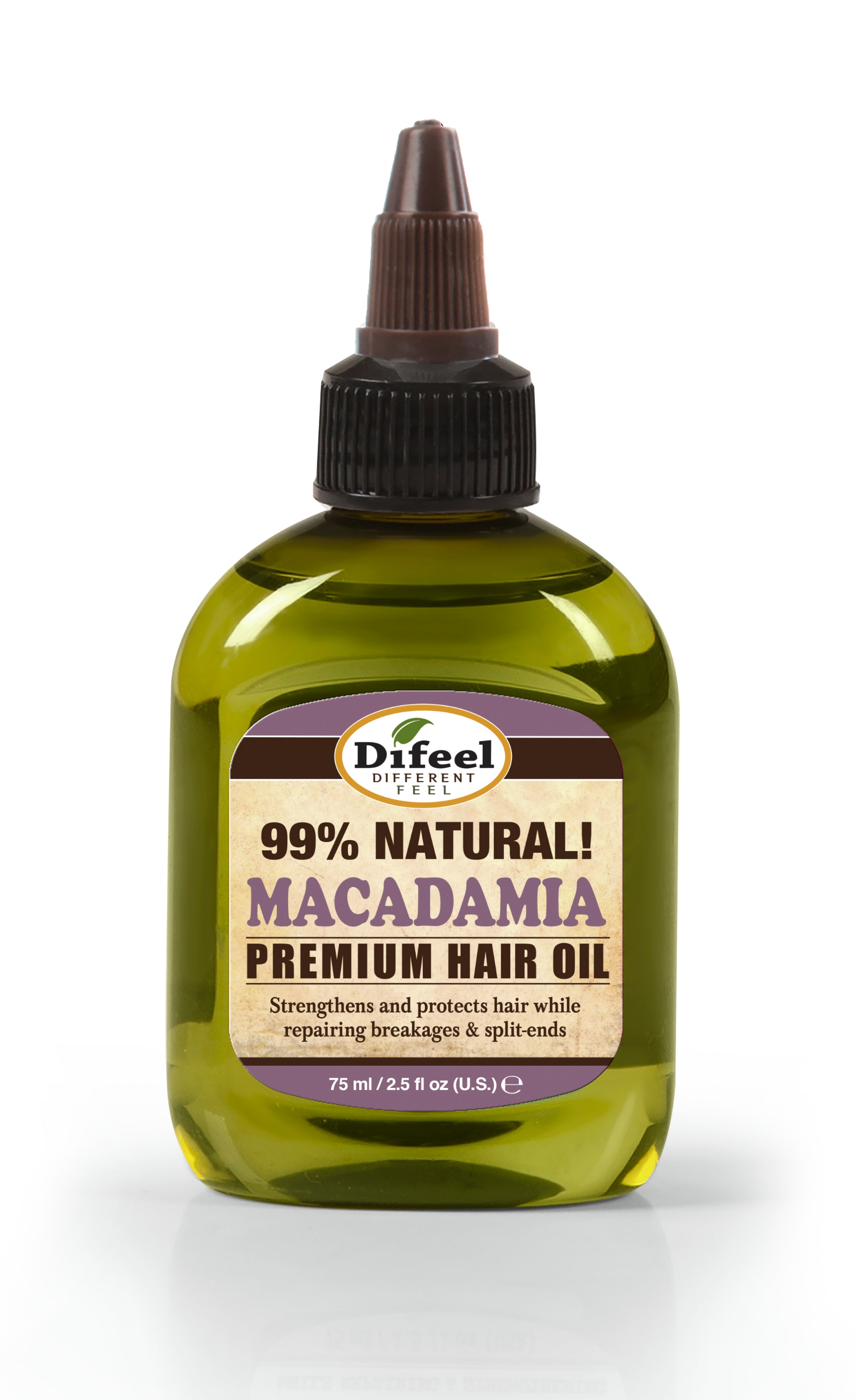 Difeel Premium Natural Hair Oil - Macadamia Oil 2.5 oz.