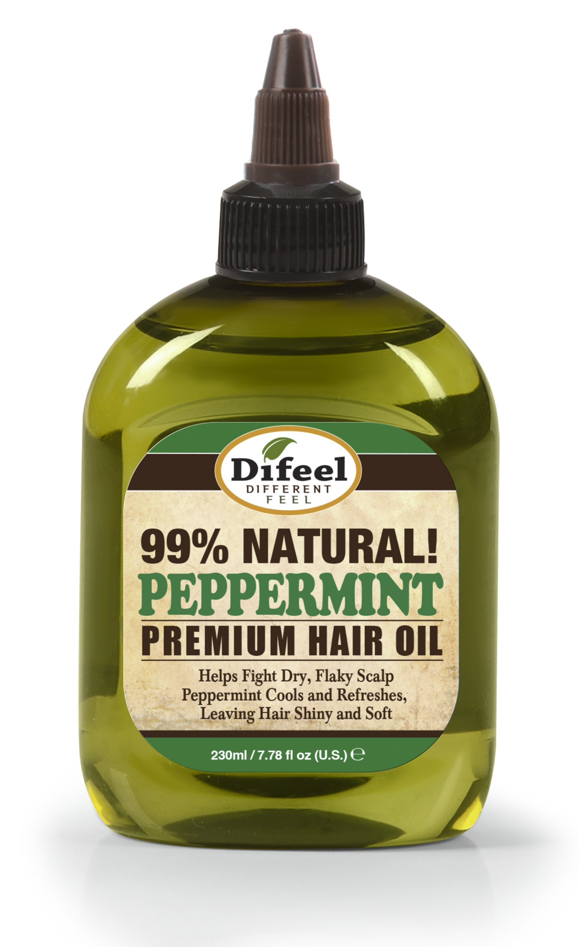 Difeel Premium Natural Hair Oil - Peppermint Oil 8 oz. (PACK OF 2)