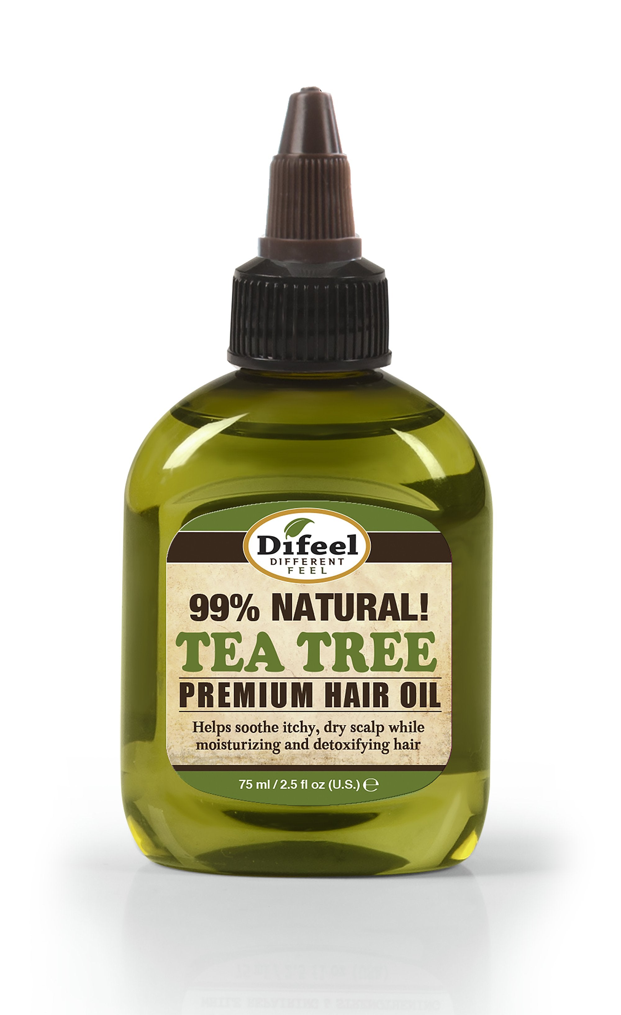 Difeel Premium Natural Hair Oil - Tea Tree Oil 2.5 oz. (PACK OF 2)