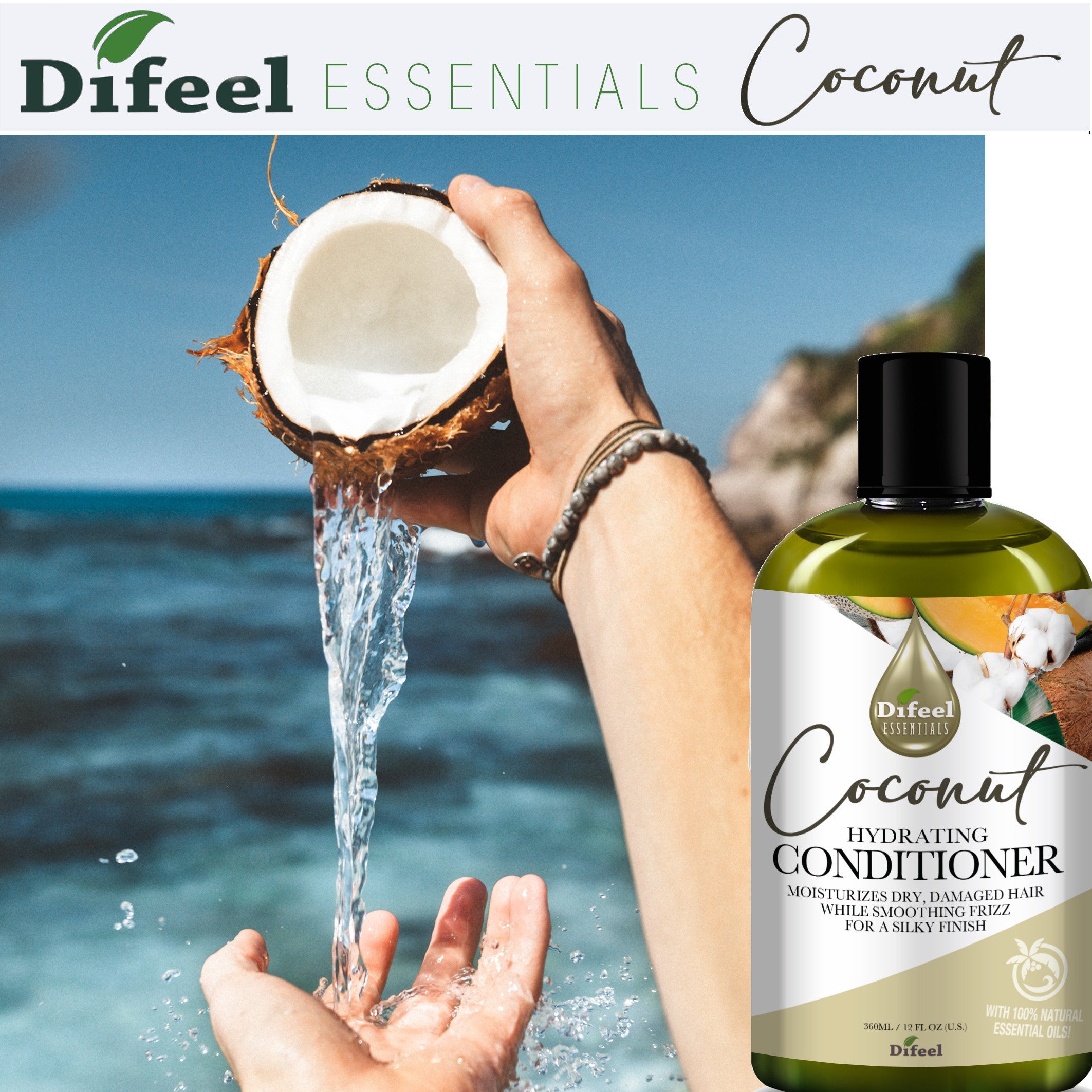 Difeel Essentials Hydrating Coconut - Conditioner 12 oz.