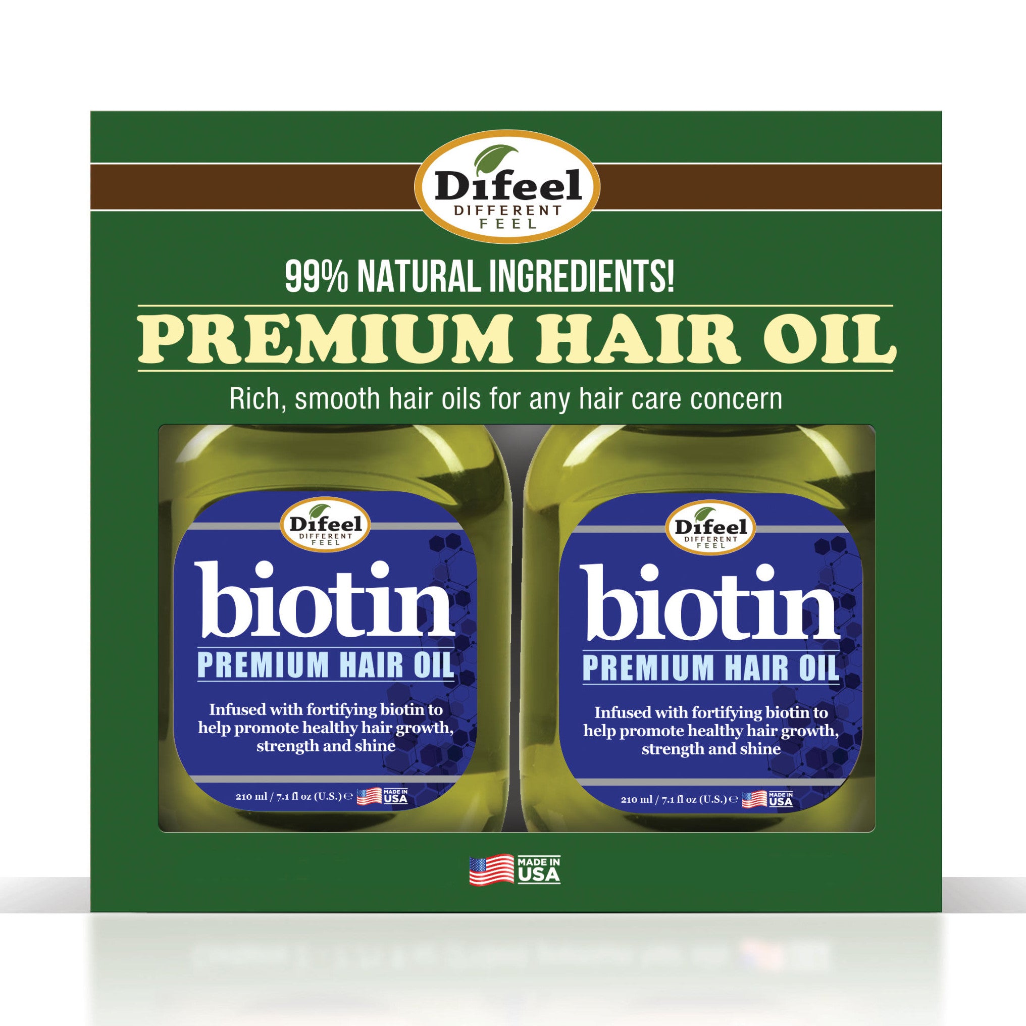 Difeel Biotin Premium Hair Oil 7.1 oz. 2-PACK GIFT SET