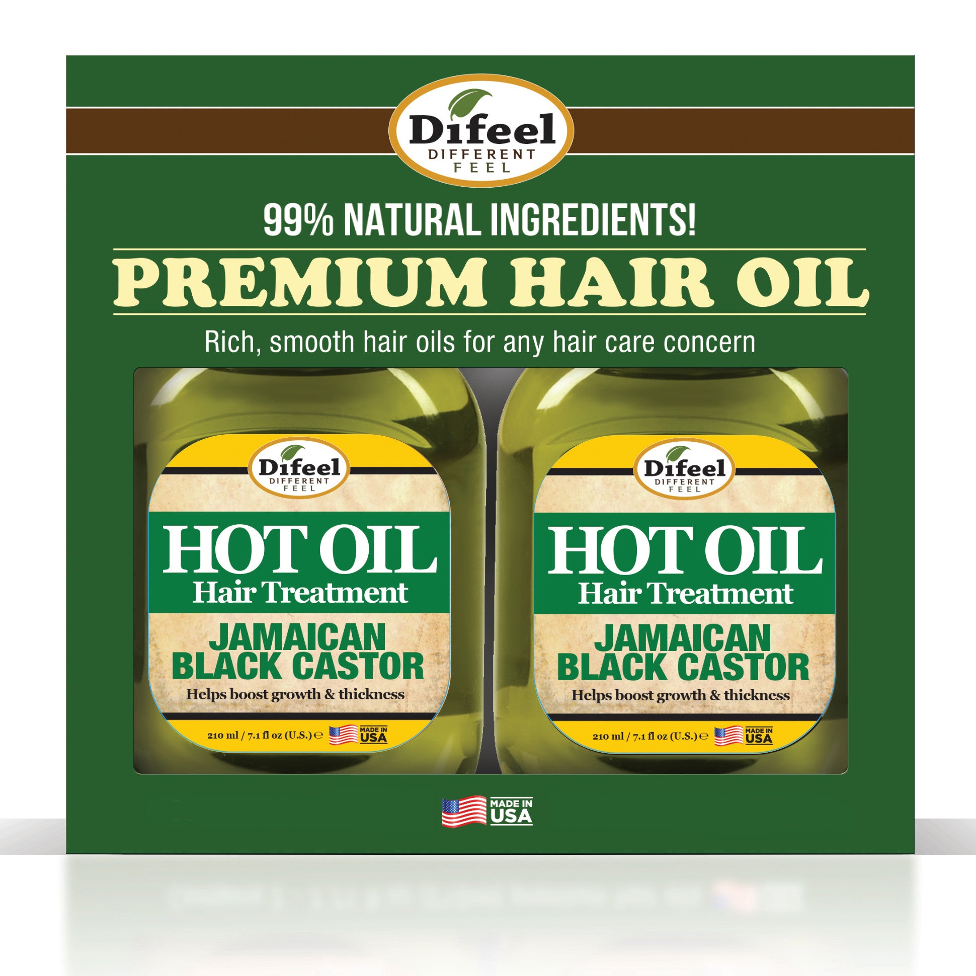 Difeel Jamaican Black Castor Hot Oil Treatment 7.1 oz. - Deluxe 2-PC Gift Set