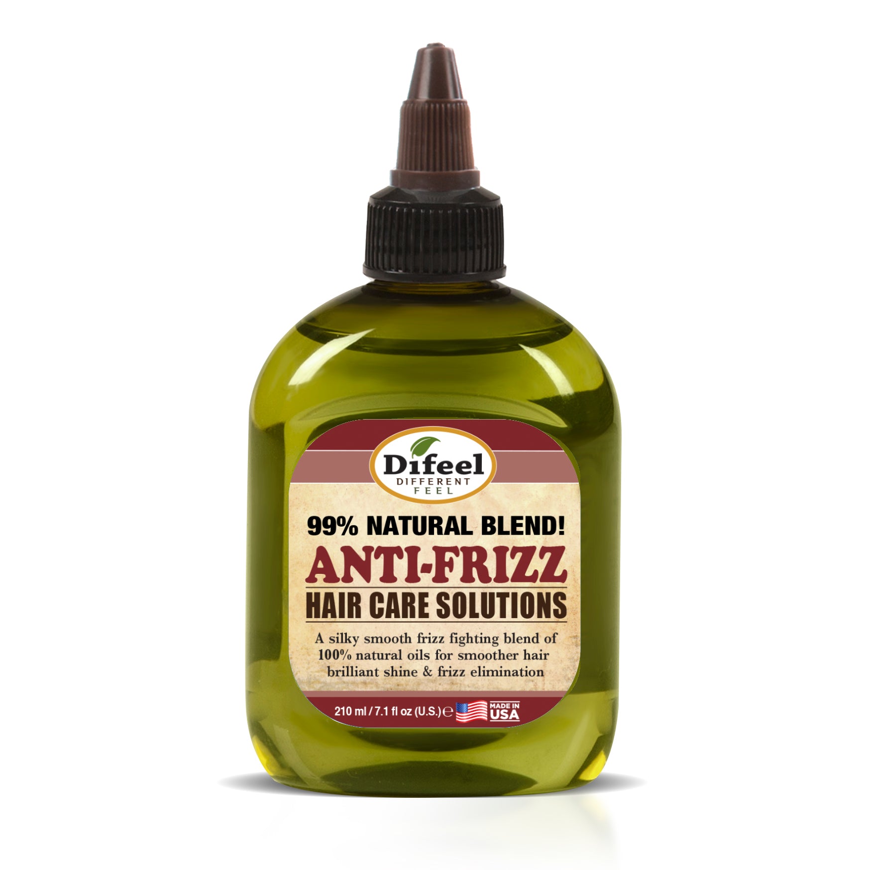 Difeel 99% Natural Hair Care Solutions - Anti-frizz Hair Oil 7.1 oz. (PACK OF 4)