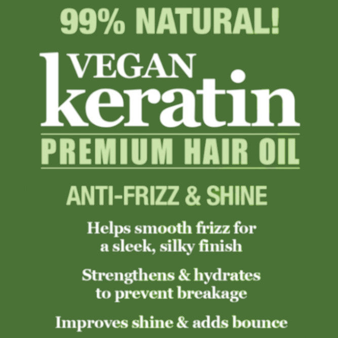 Difeel Vegan Keratin Premium Hair Oil - Anti Frizz & Shine 8 oz.