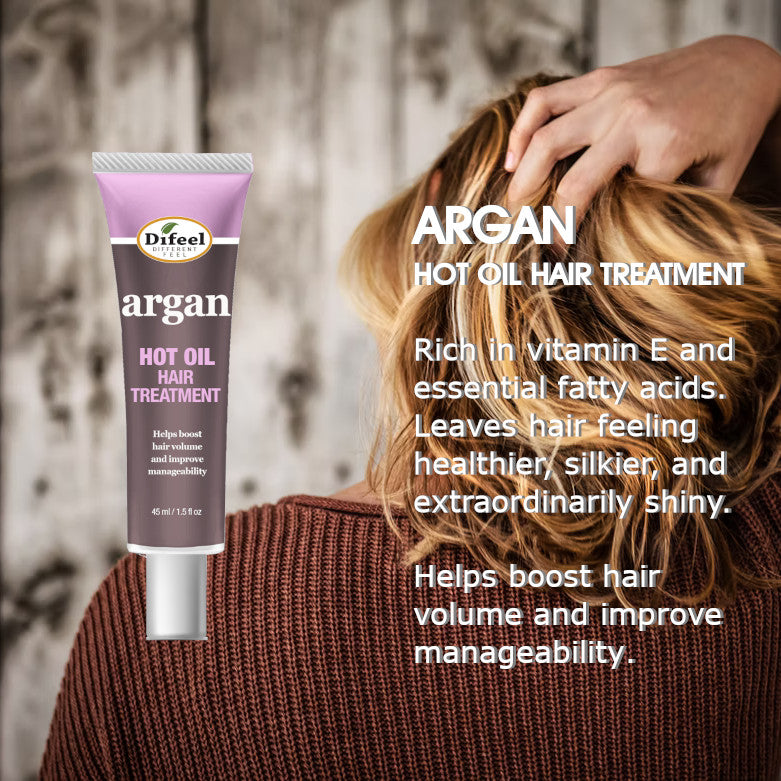 Difeel Hot Oil Hair Treatment with Argan Oil 1.5 oz.