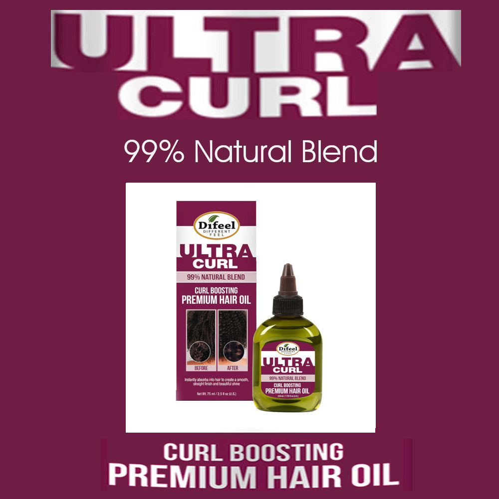 Difeel 99% Natural Ultra Curl Premium Hair Oil - Curl Boosting Hair Oil 2.5 oz.