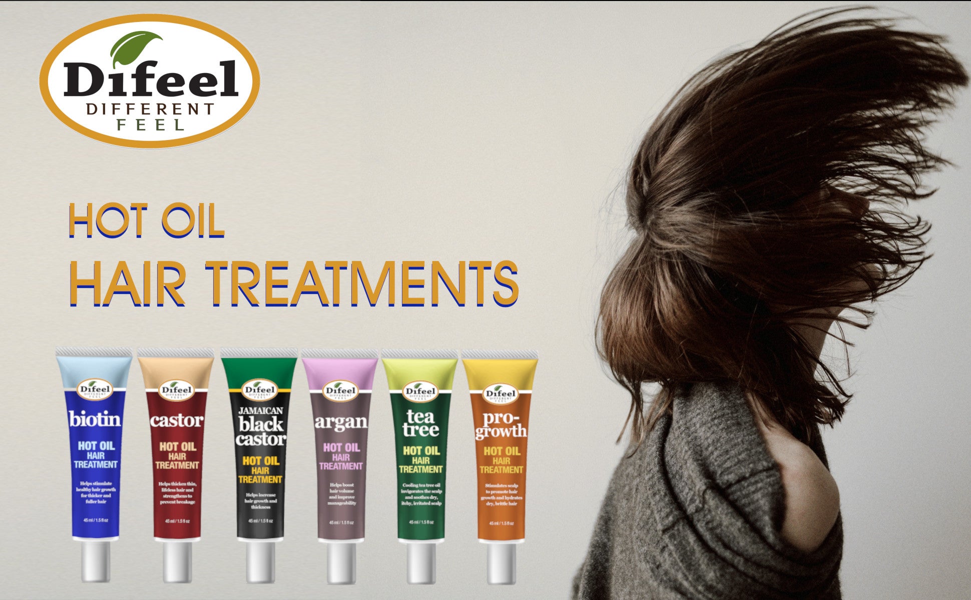 Difeel Hot Oil Hair Treatment with Argan Oil 1.5 oz.