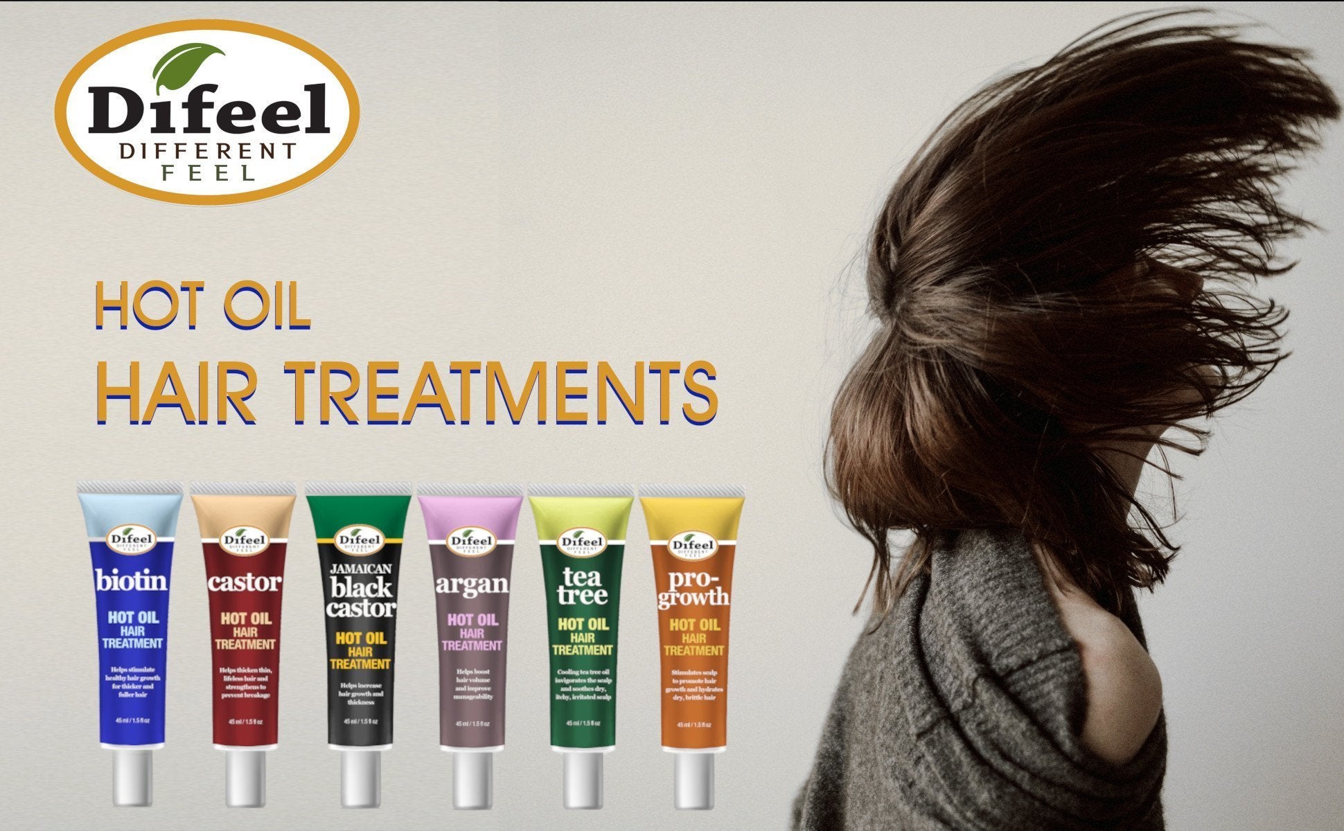 Difeel Hot Oil Hair Treatment with Jamaican Black Castor Oil 1.5 oz.