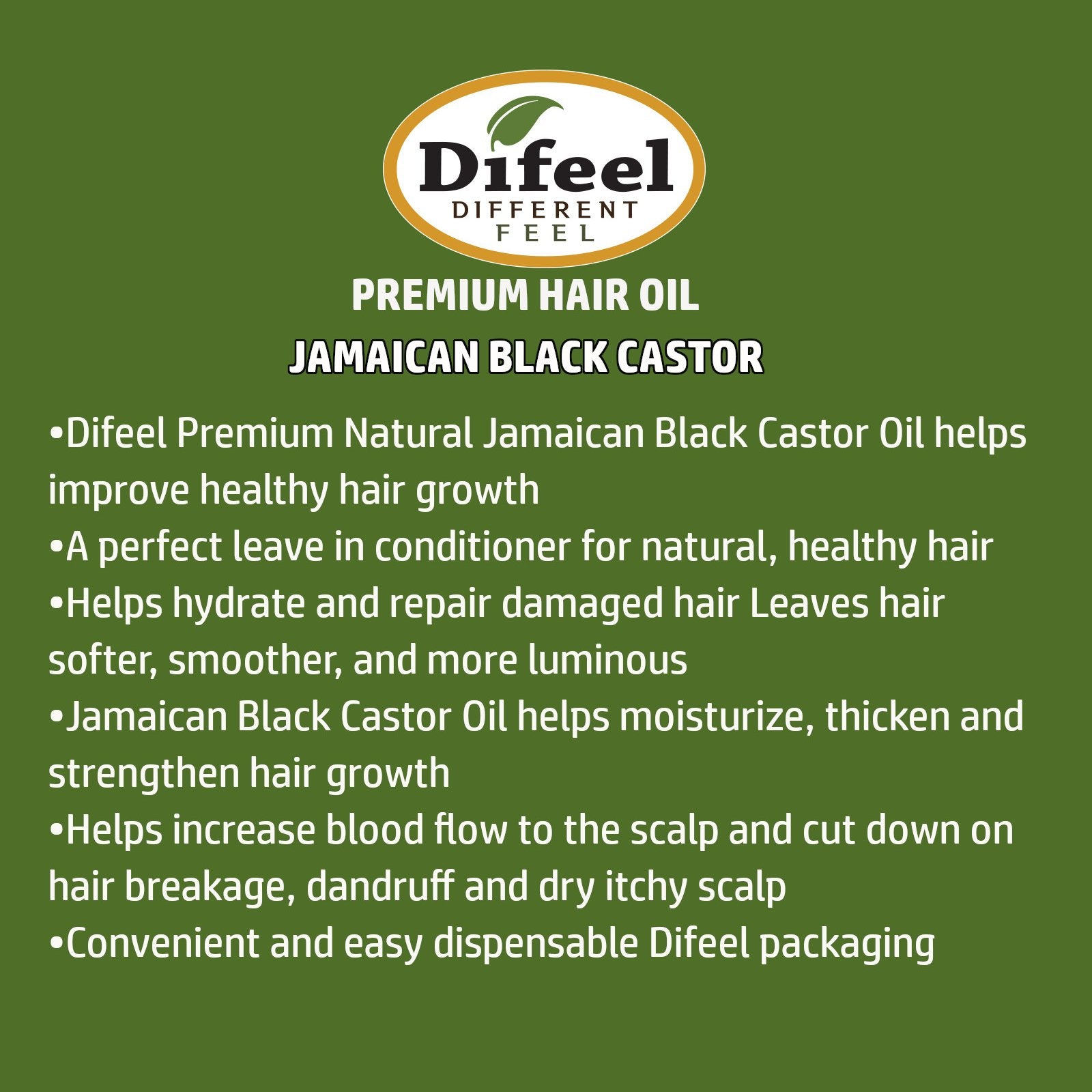 Difeel Premium Natural Hair Oil - Jamaican Black Castor Oil 7.1 oz. (PACK OF 2)