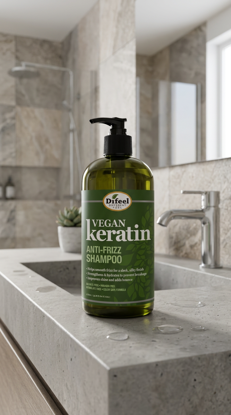 Difeel Vegan Keratin Anti Frizz Shampoo - Travel Size 2.5 oz.