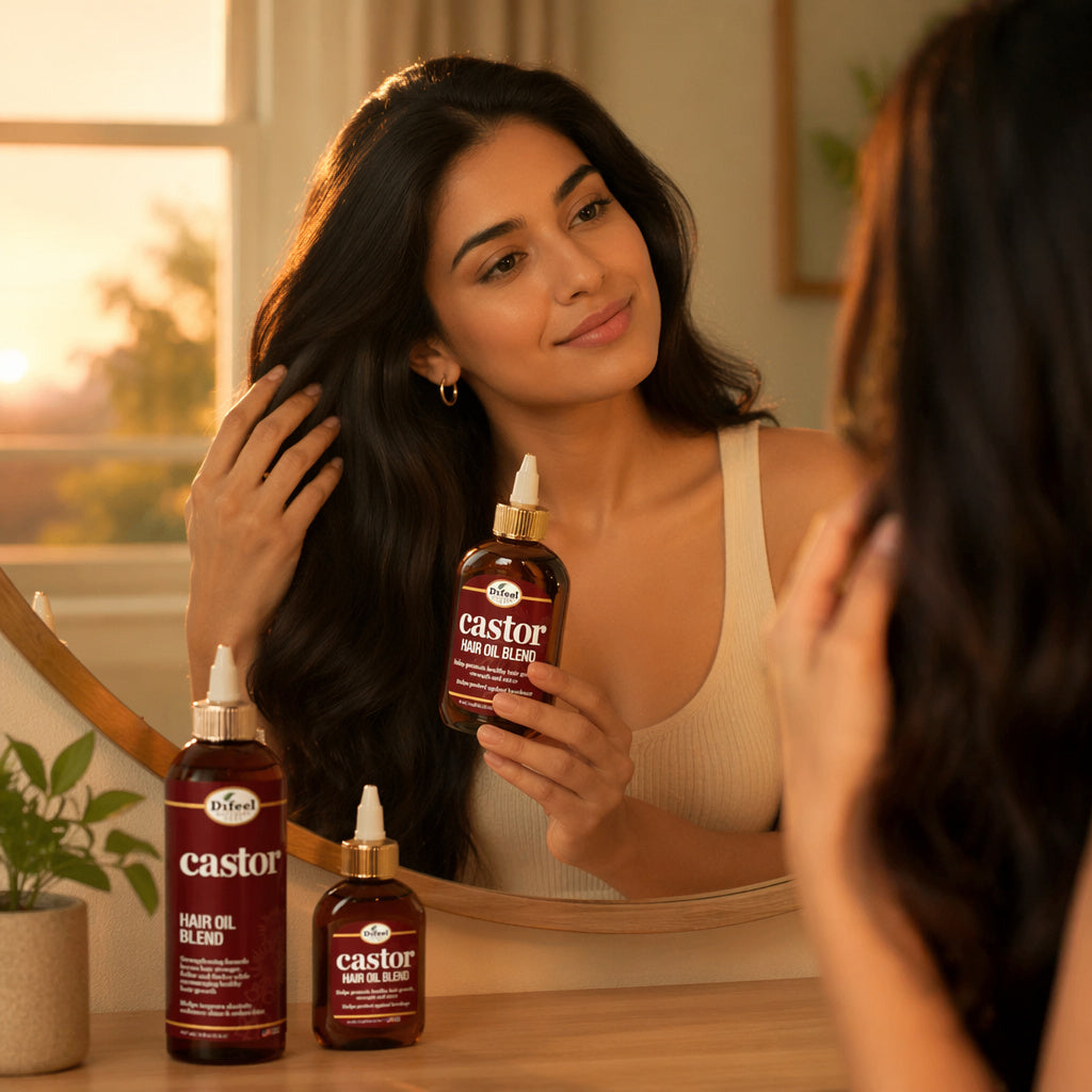 Difeel Castor Hair Oil Blend 8 oz.