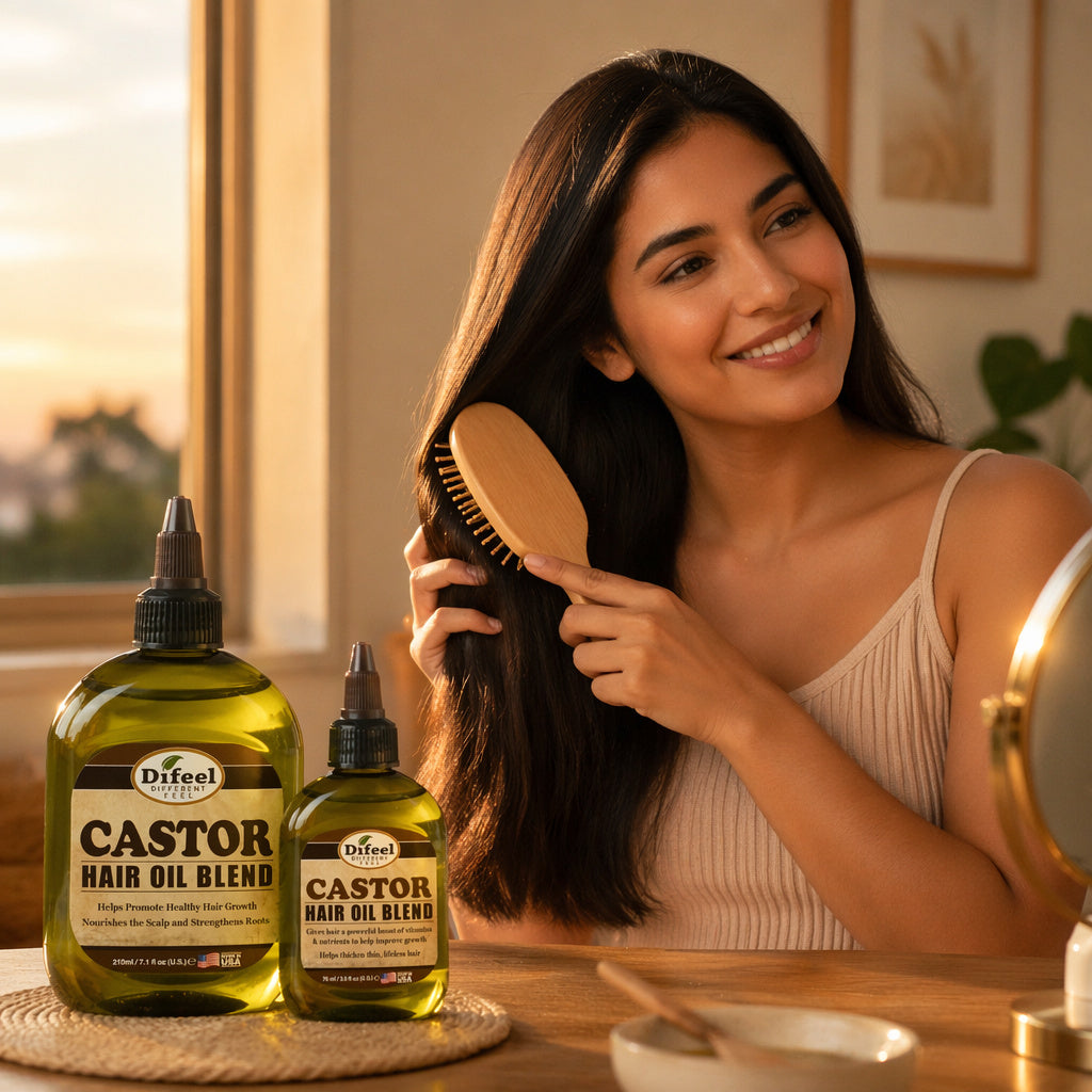Difeel Premium Natural Hair Oil - Castor Hair Oil 2.5 oz. (PACK OF 2)