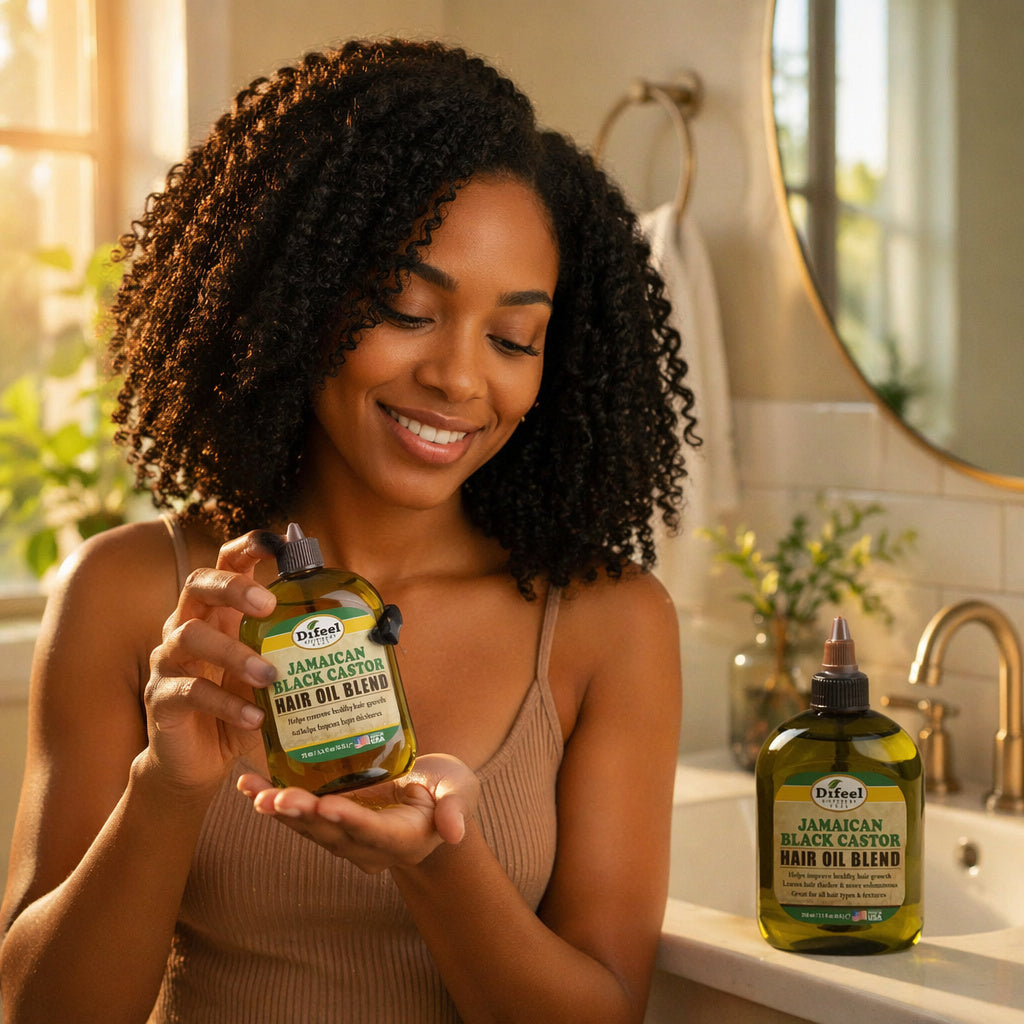 Difeel Jamaican Black Castor Supreme Growth Hair Oil Blend - Travel Size 2.5 oz. (PACK OF 2)
