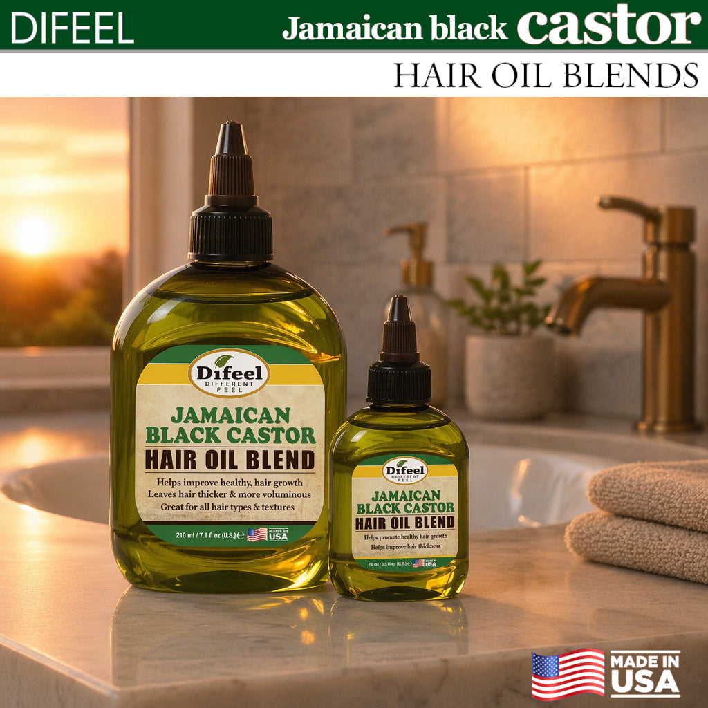 Difeel Jamaican Black Castor Supreme Growth Hair Oil Blend - Travel Size 2.5 oz. (PACK OF 2)