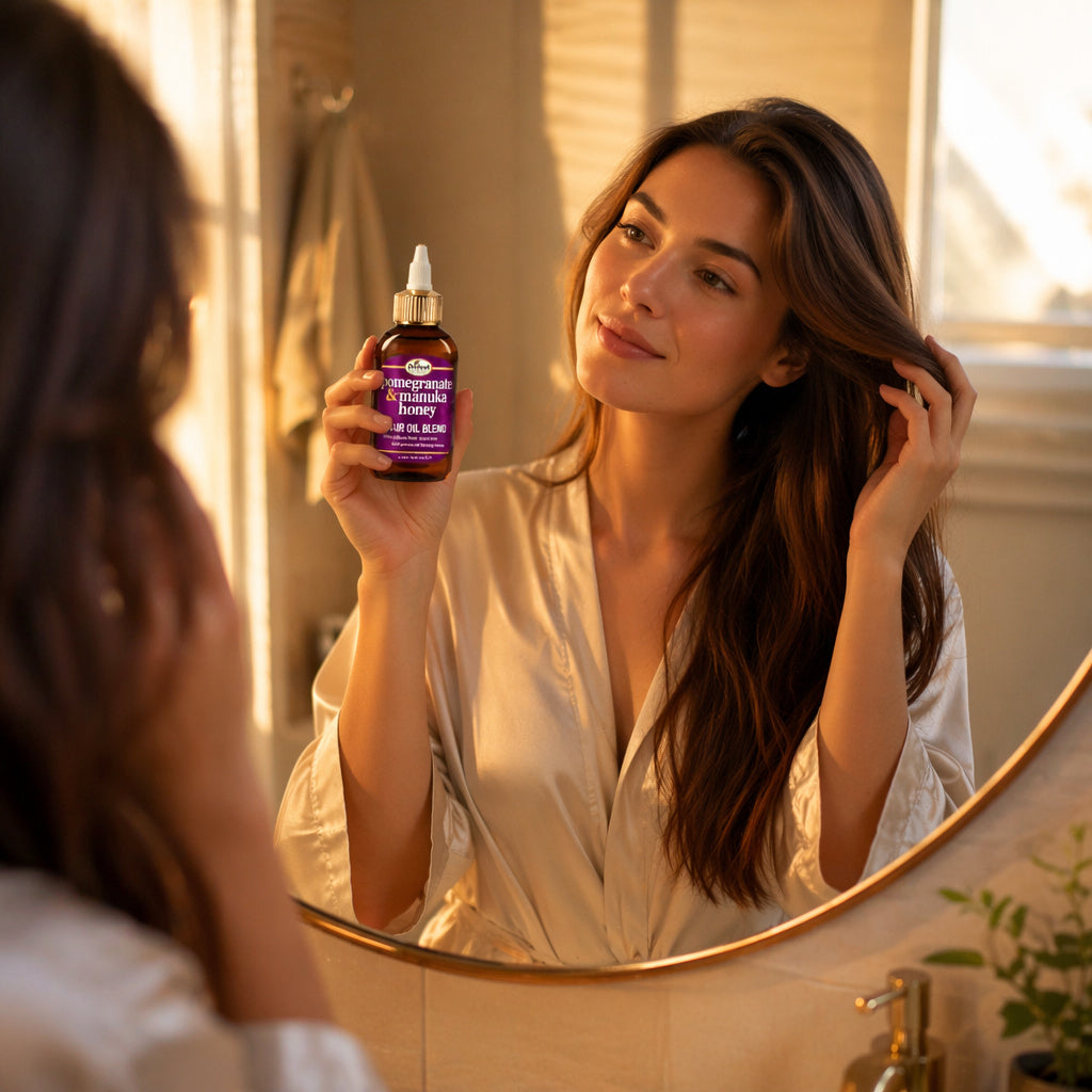 Difeel Elevated Pomegranate & Manuka Honey Hair Oil Blend - Travel Size 2.5 oz.