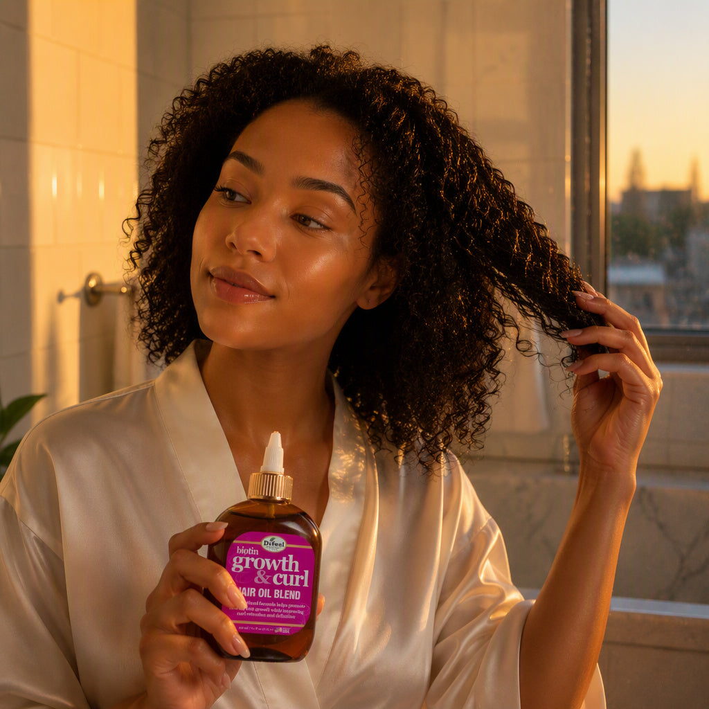Difeel Biotin Growth and Curl Hair Oil Blend - Travel Size 2.5 oz.