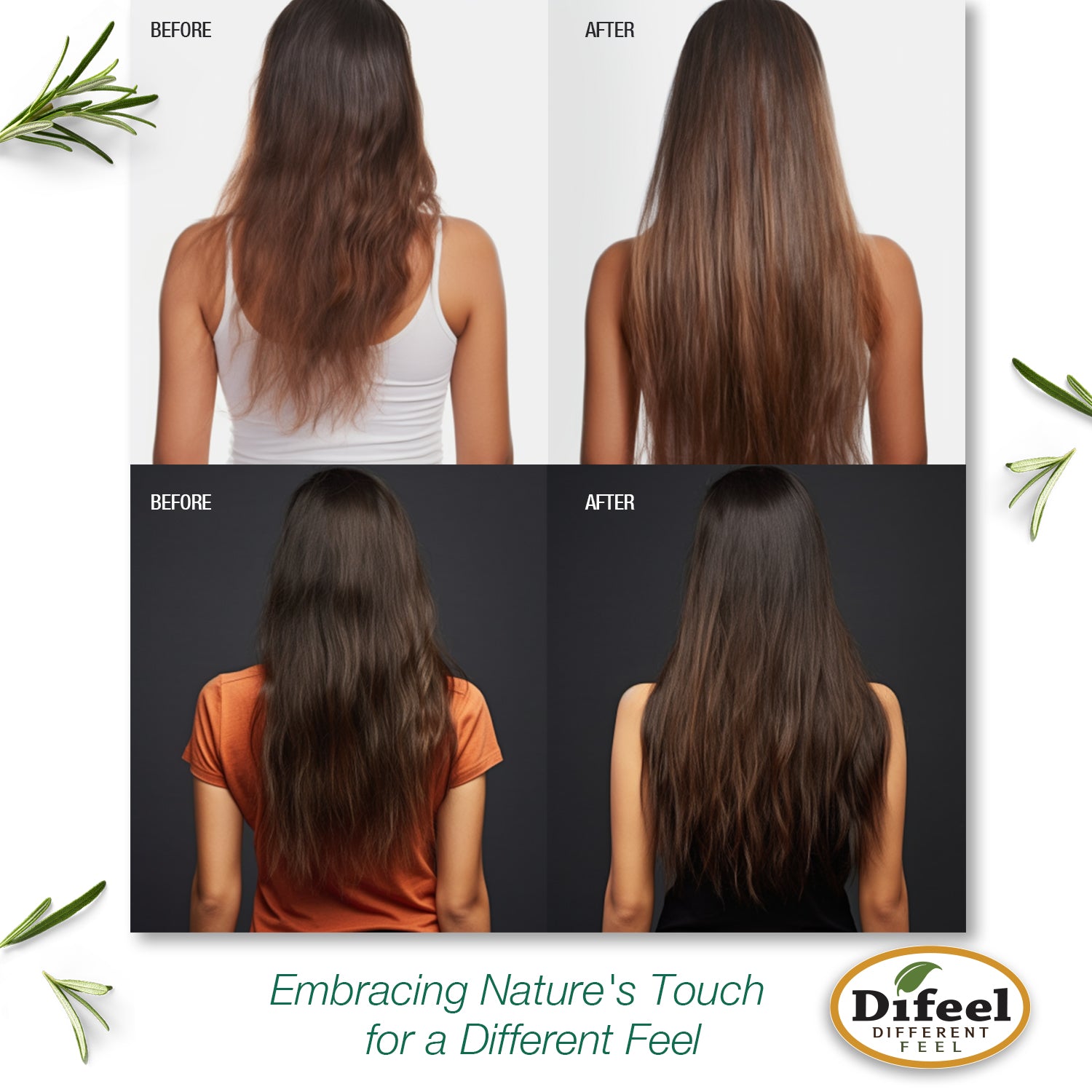 Difeel Rosemary and Mint Hair Shampoo with Biotin - Travel Size 2.5 Ounce