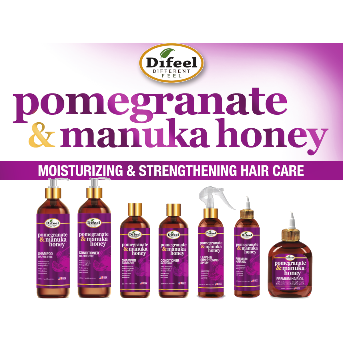 Difeel Pomegranate & Manuka Honey Premium Hair Mask Packet 1.75 oz.