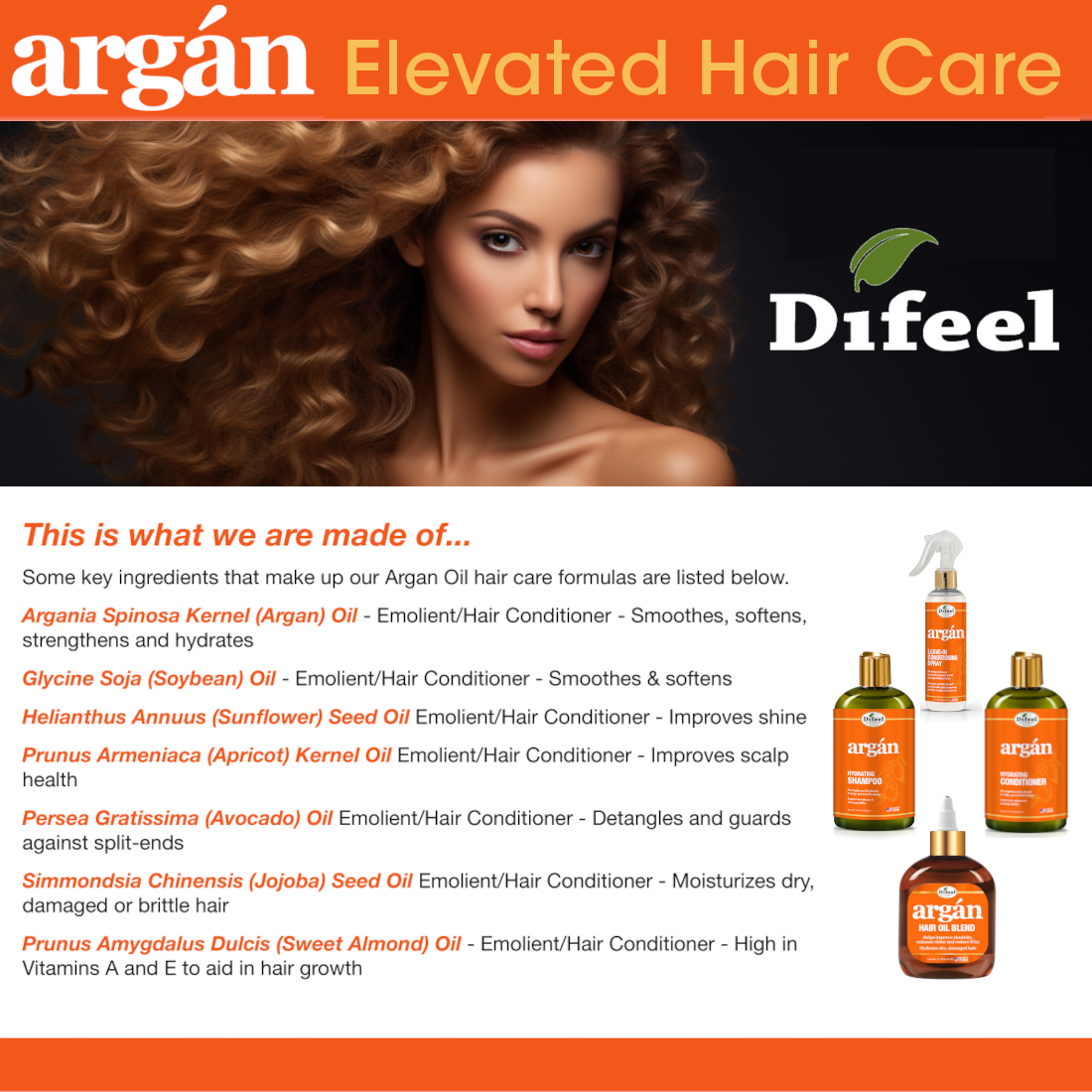 Difeel Elevated Argan Hair Oil Blend 7.1 oz.