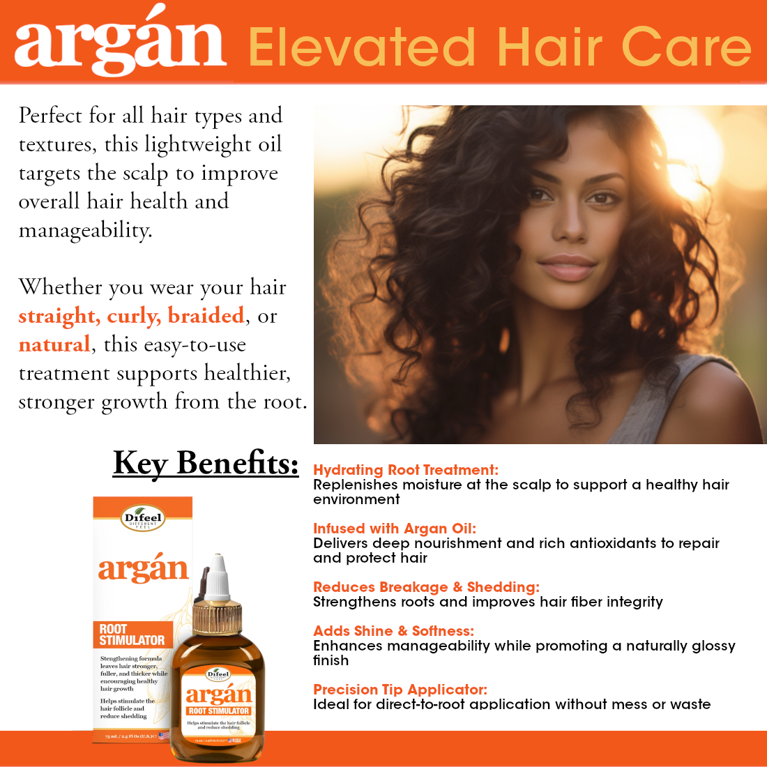 Difeel Argan Hydrating Root Stimulator 2.5 oz.