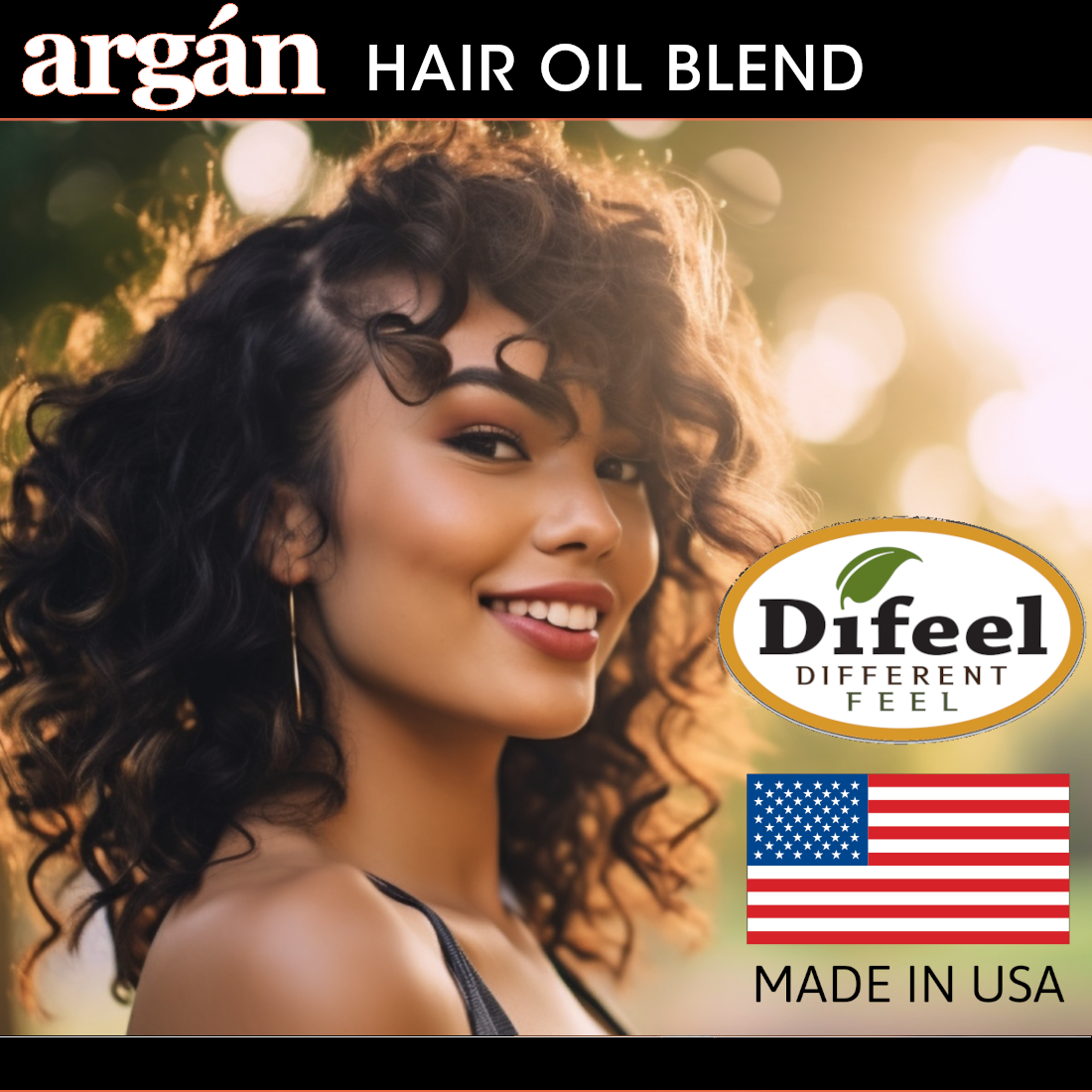 Difeel Premium Natural Hair Oil - Argan Oil 7.1 oz. (PACK OF 4)