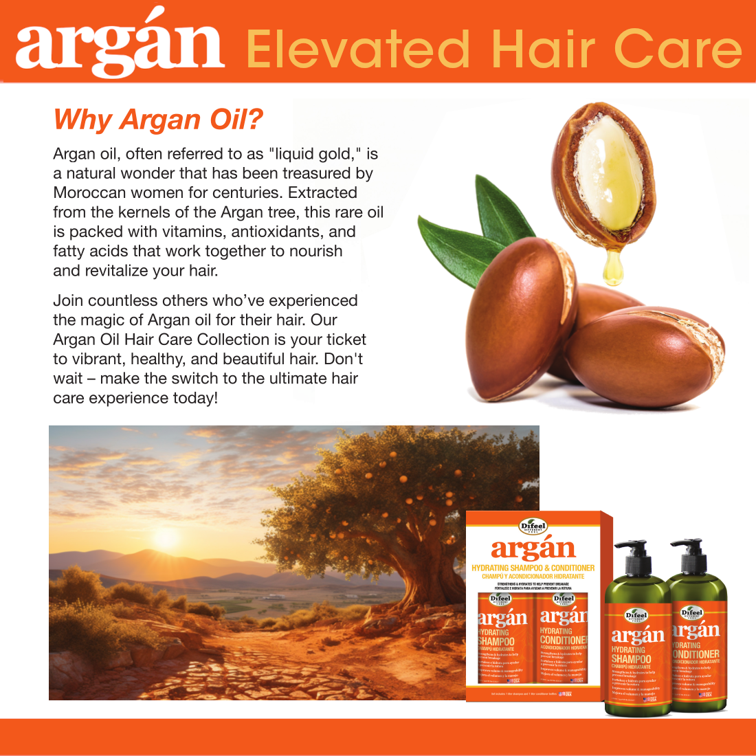 Difeel Argan Hydrating Root Stimulator 2.5 oz.