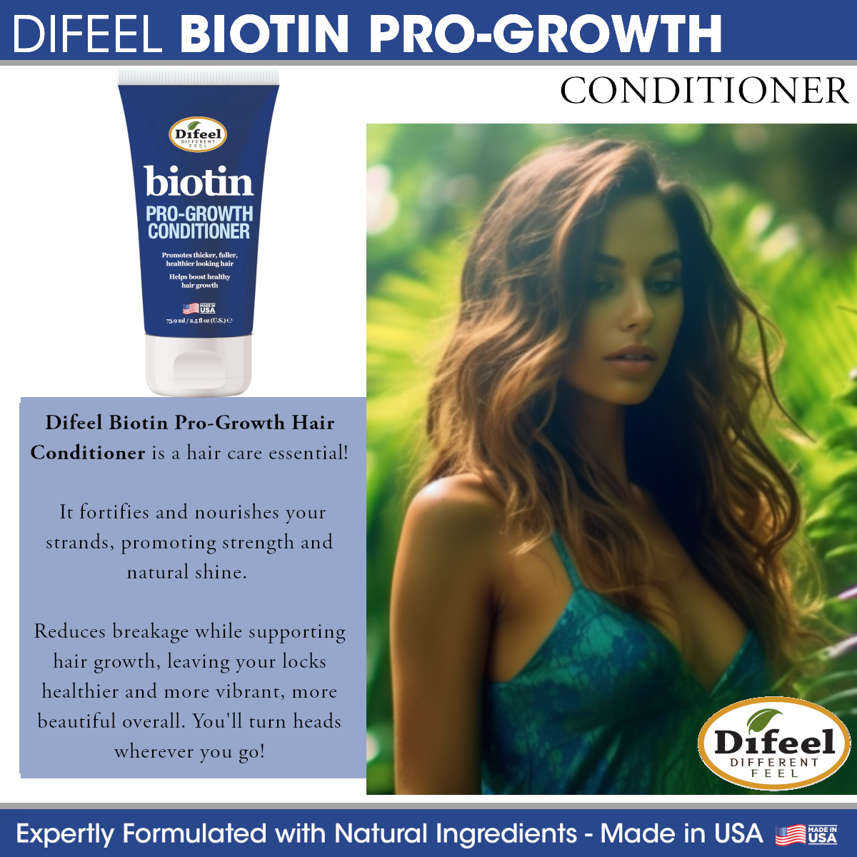 Difeel Biotin Conditioner (Travel Size) 2.5 oz.
