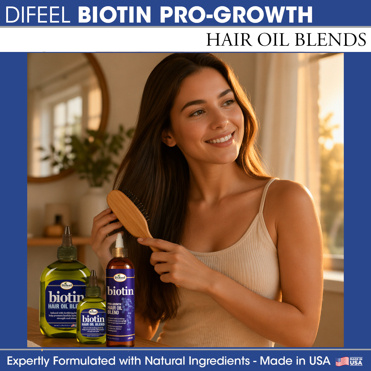 Difeel Biotin Pro-Growth Hair Oil Blend 8 oz. (PACK OF 2)