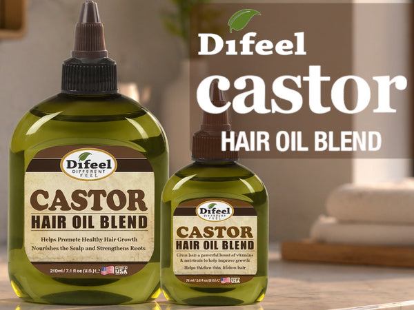Difeel Premium Natural Hair Oil - Castor Hair Oil 2.5 oz. (PACK OF 2)
