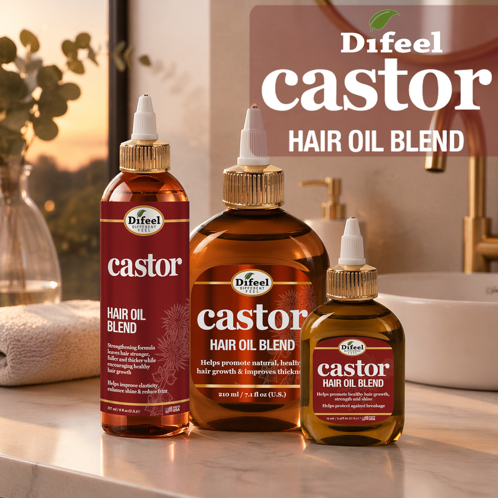 Difeel Castor Hair Oil Blend 8 oz.
