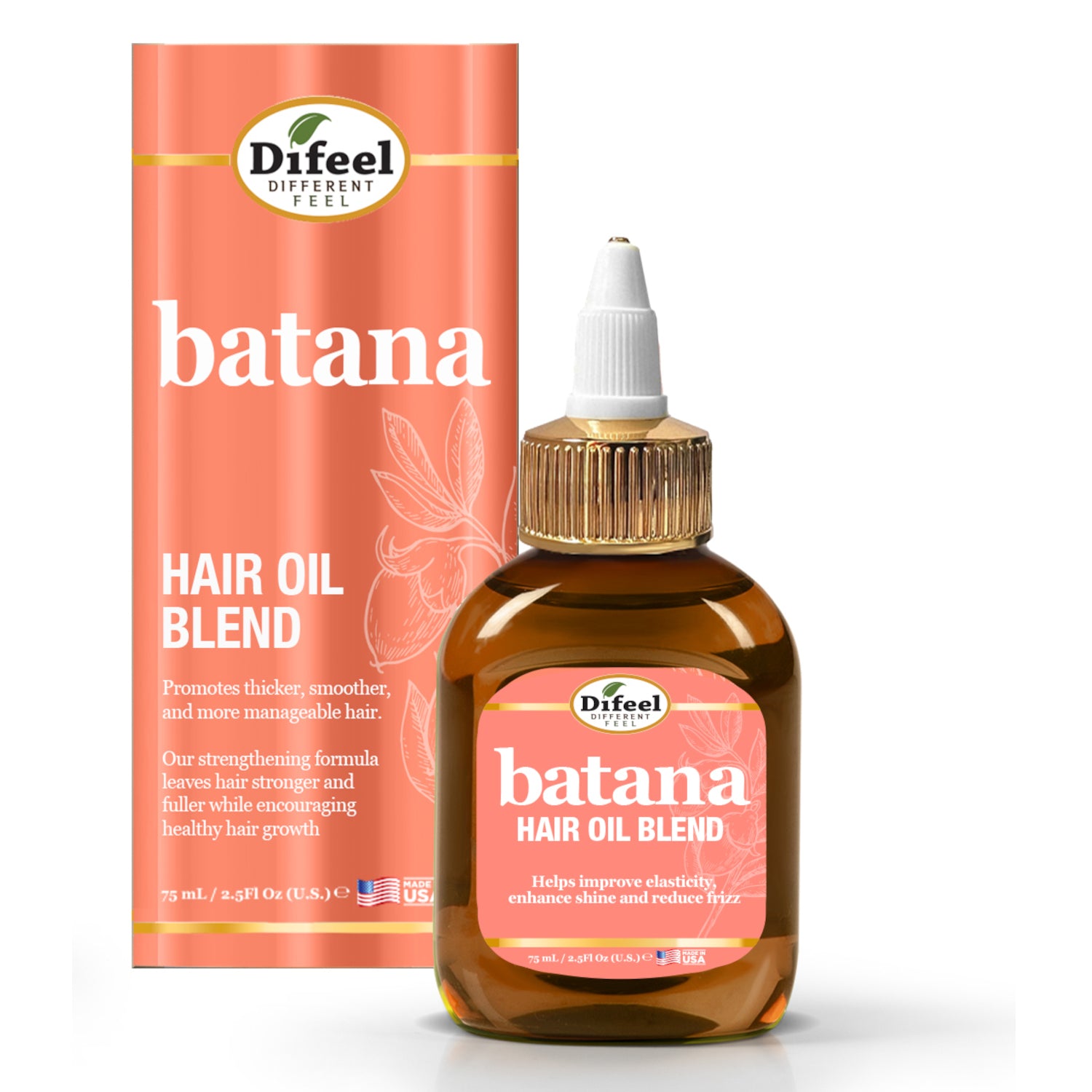 Difeel Batana Hair Oil Blend 2.5 Ounce (Travel Size)