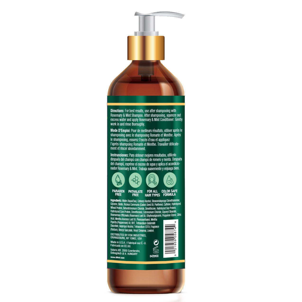 Difeel Rosemary and Mint Hair Strengthening Conditioner with Biotin 33.8 oz.
