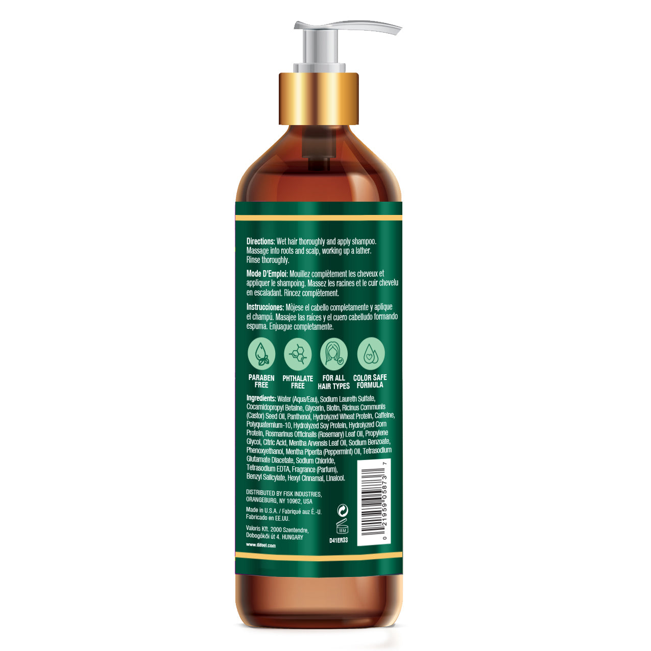 Difeel Rosemary and Mint Hair Strengthening Shampoo with Biotin 33.8 oz.