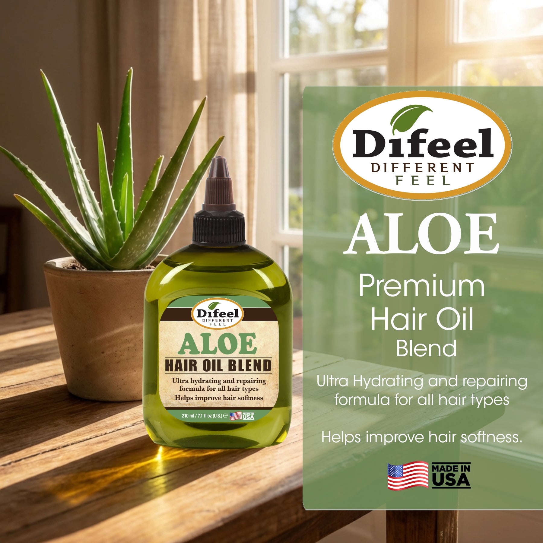 Difeel Aloe Hair Oil Blend 7.1 Ounces