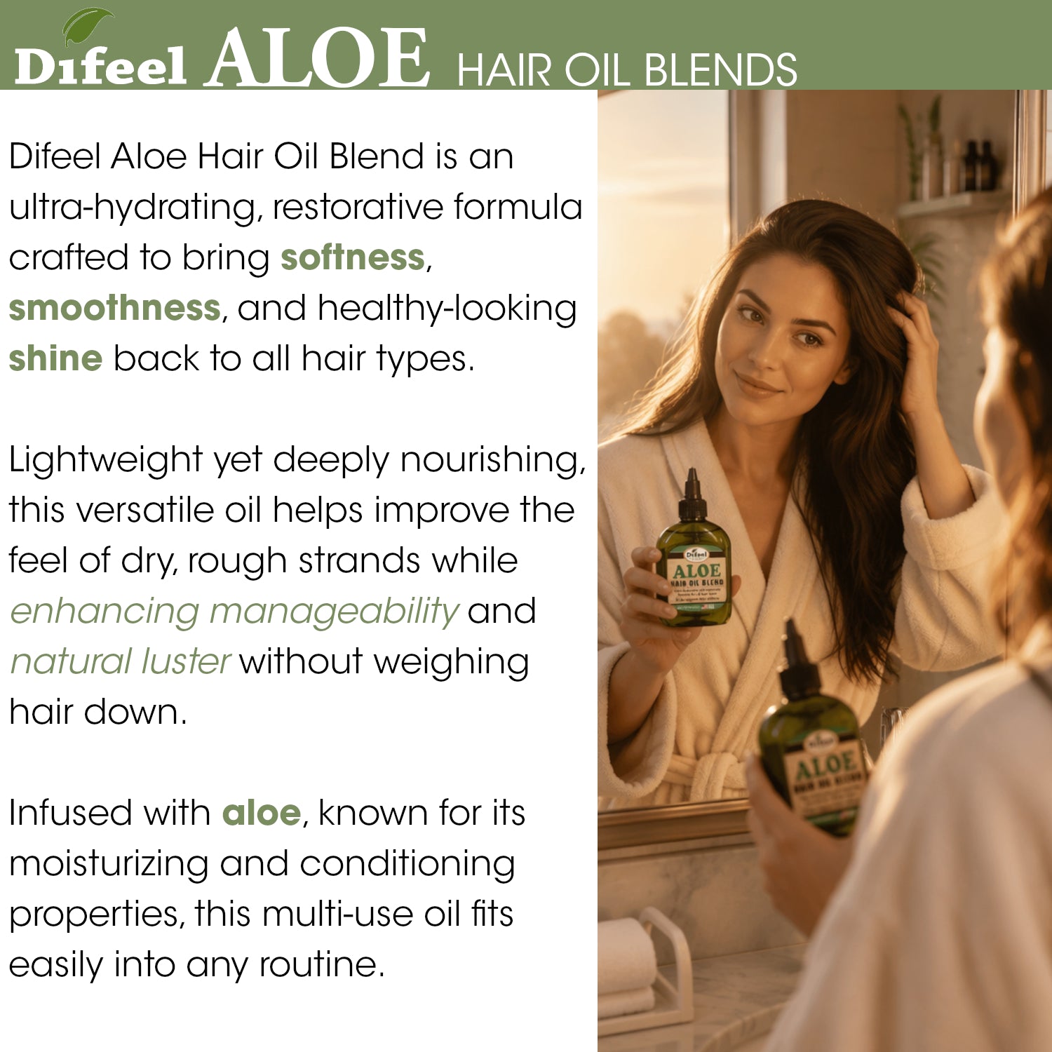 Difeel Aloe Hair Oil Blend 7.1 Ounces
