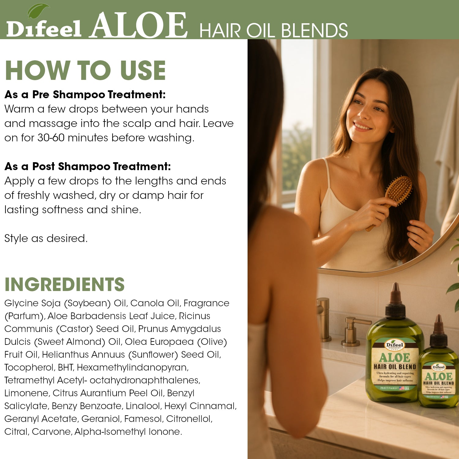 Difeel Aloe Hair Oil Blend 7.1 Ounces